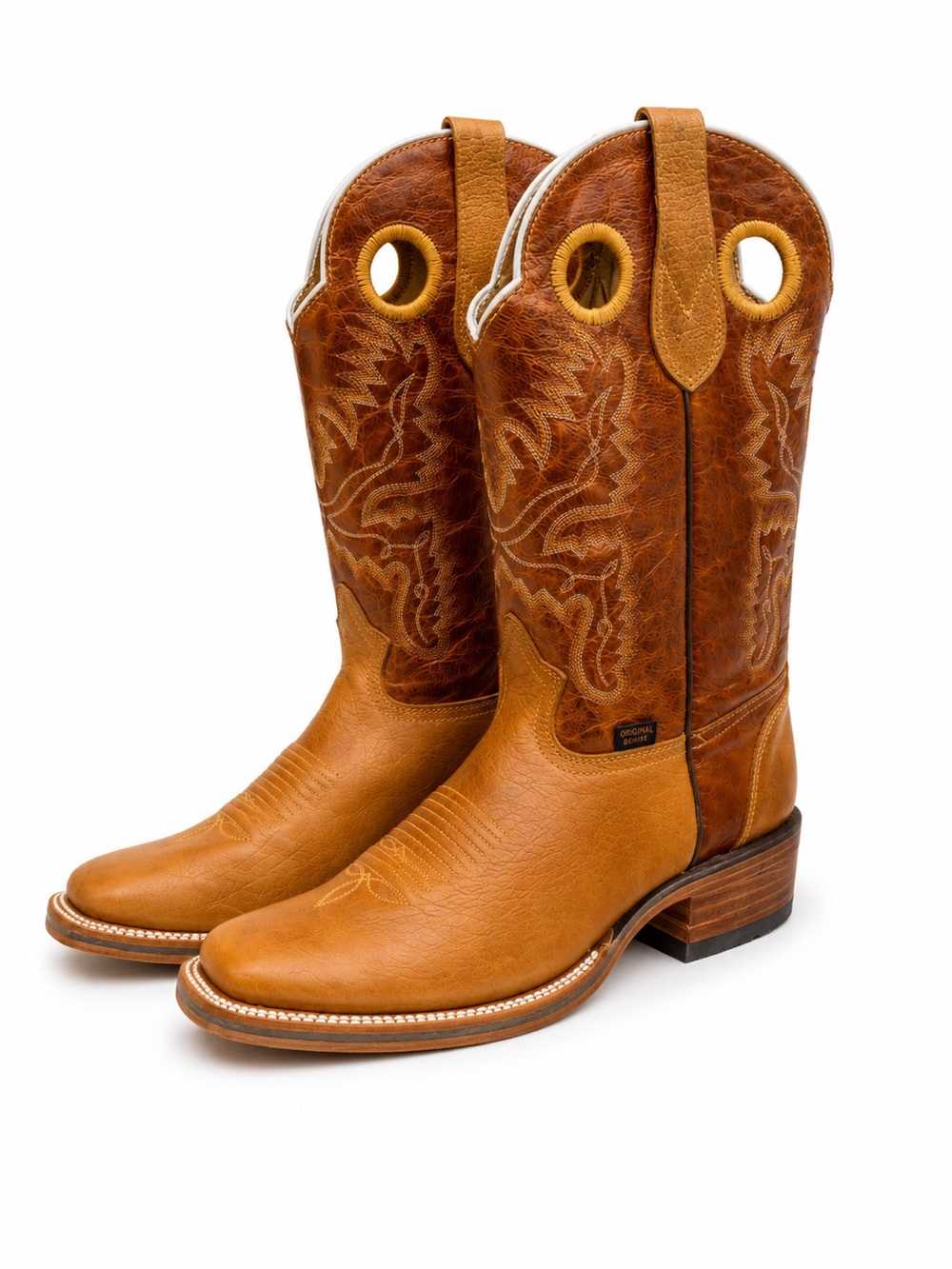 Reyme Men's Tan Western Pull-On Cowboy Boots